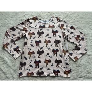 Wrangler Girls Saddle Print Long Sleeve Shirt XL NWT